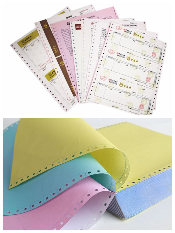 Blue Yellow 55gsm Carbonless Copy Paper Reel CB CF CFB 