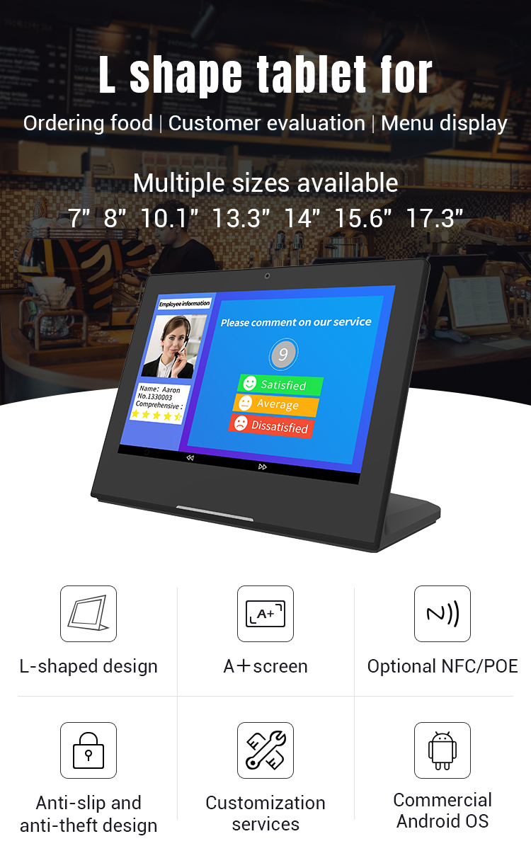 10.1 inch Touch Monitor Desktop Tablets RJ45 Port Wifi Digital Signage Panel