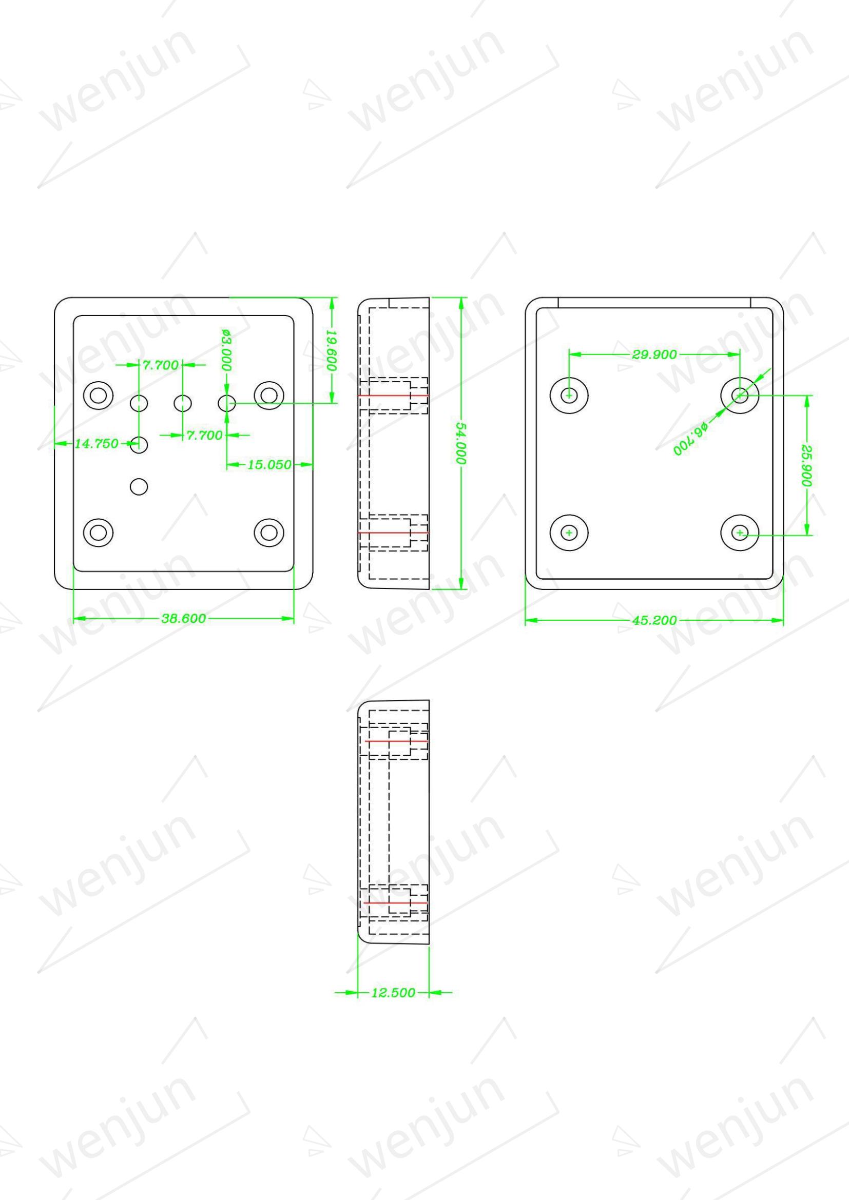 Gold Plated Bent Pin Female OBD Connector Obd Obd2 Housing For Diagnostic Tools