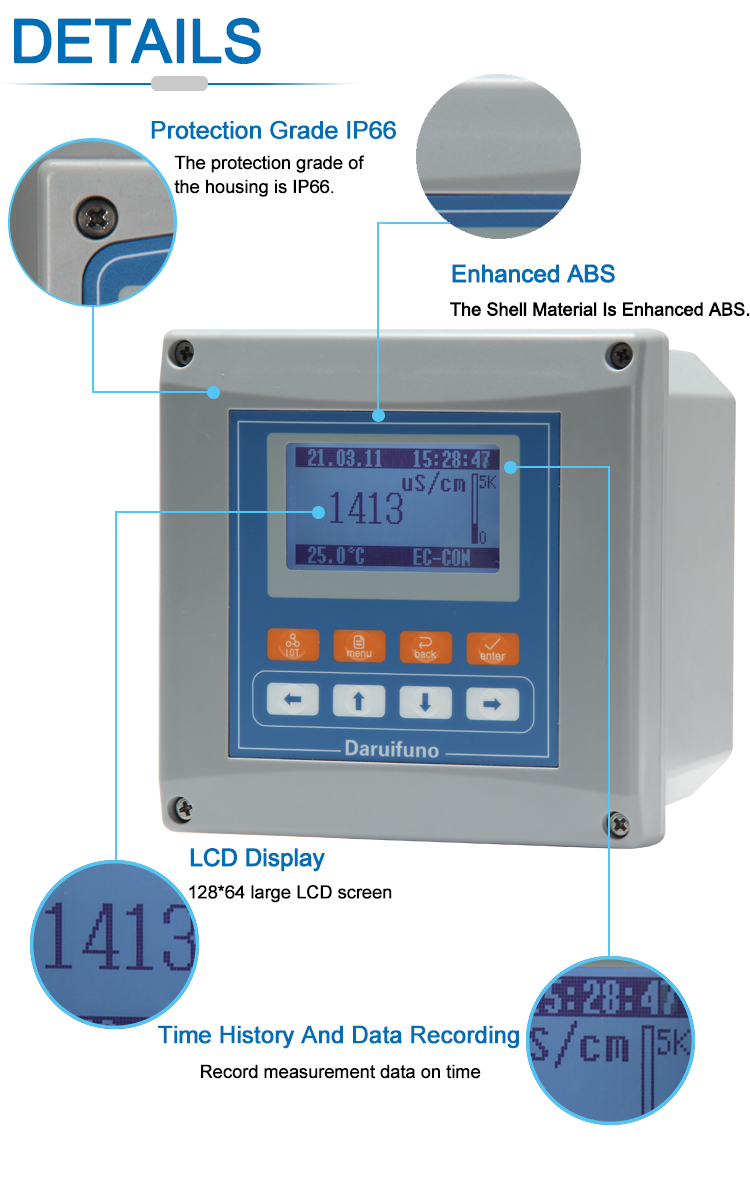 RS485 Interface Conductivity /TDS Transmitter For Pure Water