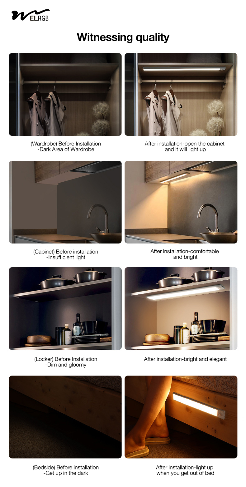 3500K 4100K 6000K Motion Sensor Closet Light Led Wardrobe Lights With Sensor