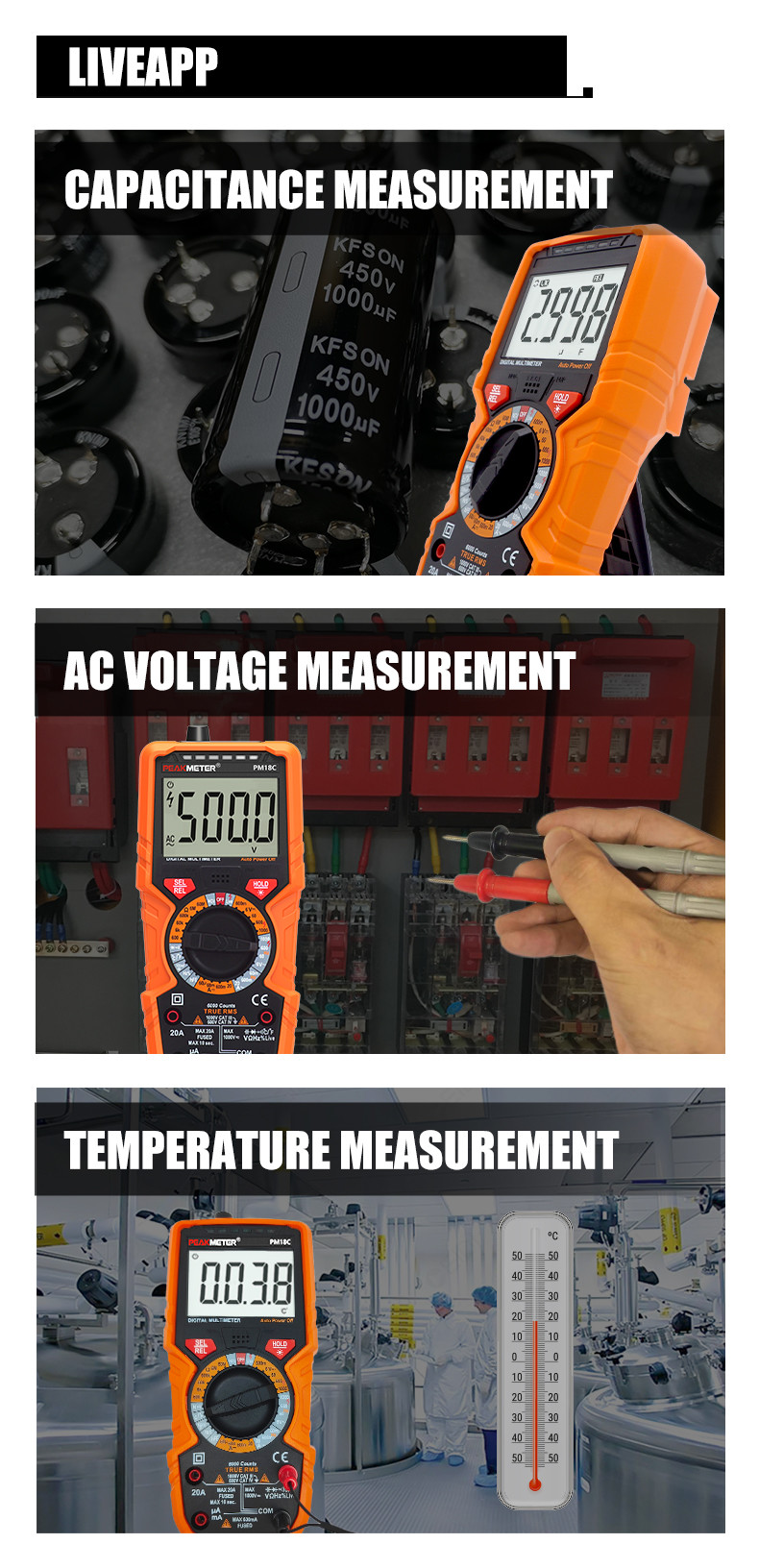 T-RMS Digital Multimeter Portable, Durable Design High Accuracy Wide Measurement Range Tester