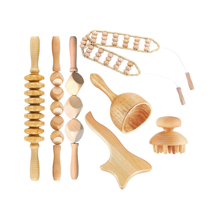 Wooden Gua Sha Tools Anti Cellulite Massage Tool - Wood Therapy Lymphatic Drainage Paddle Gua Sha Massage Soft Tissue Therapy Ma