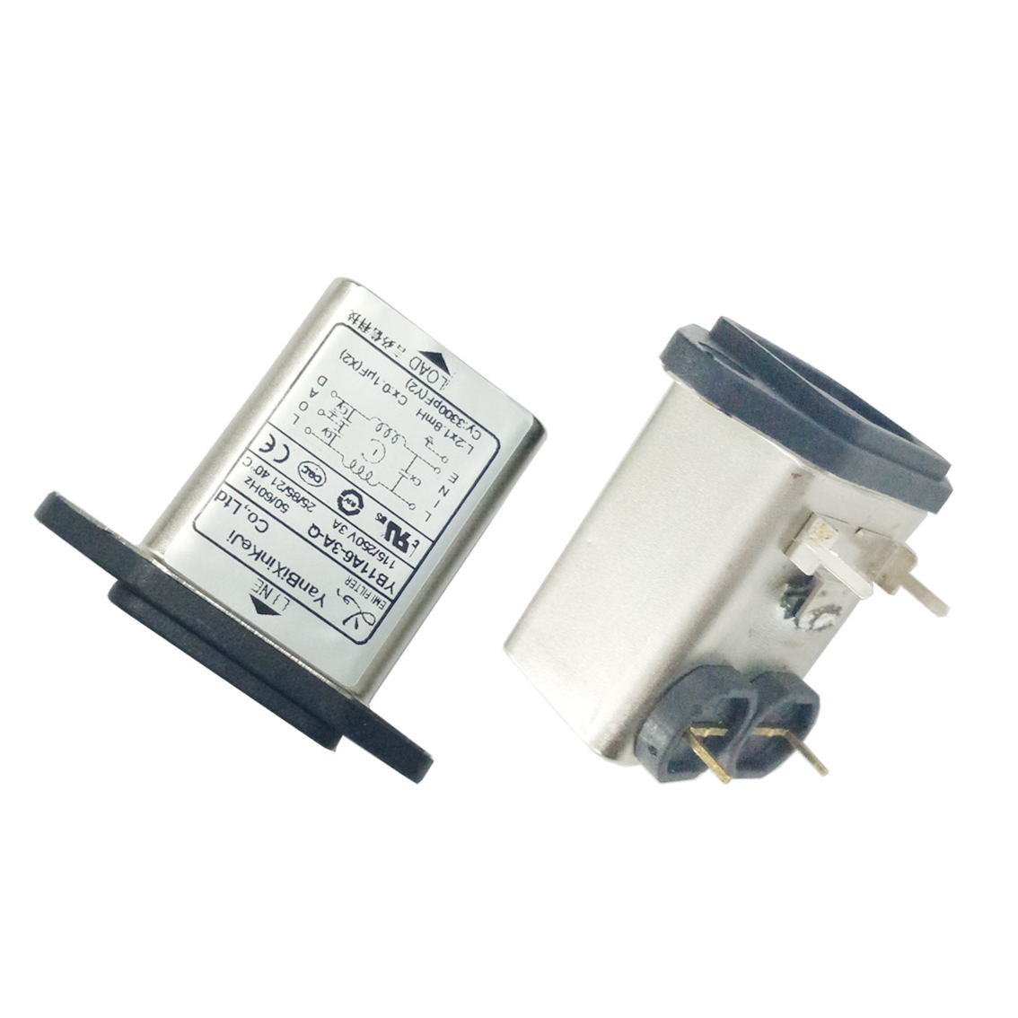 Yanbixin 110V-250VAC 3A Inline EMI Filter With IEC Inlet Power Entry Module