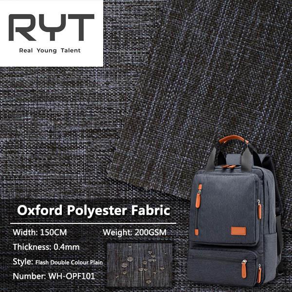100% Polyester Woven Fabric Waterproof Material For Roof Bag Laptop Briefcase