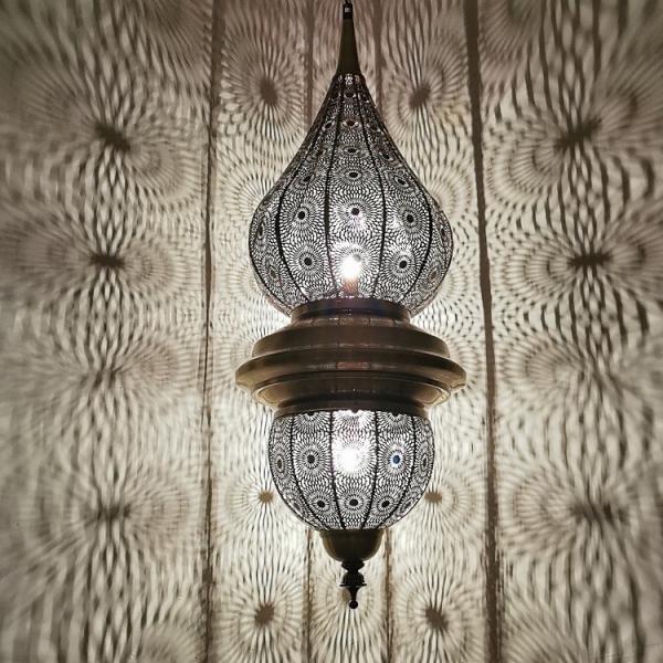 Modern Decorative Large Muslim Arabic Lamps Carved Moroccan Style Pierced Metal