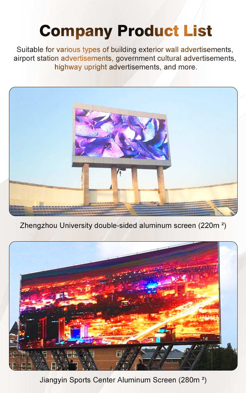 Original Large Outdoor Waterproof Advertising LED Screen P2 P3 P4 P5 P6 P8 P10 LED Wall Display Billboard