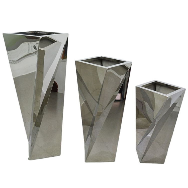 Rotation style tall metal bucket flower pots and planters
