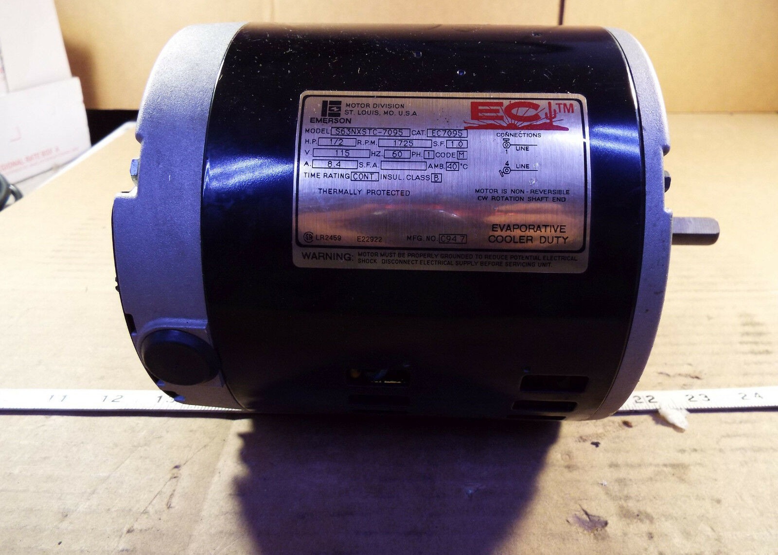 S63NXSTC-7095 EC7095 115V EVAPORATIVE COOLER MOTOR 1/2 HP SPLIT PHASE NIB NEW ORIGINAL