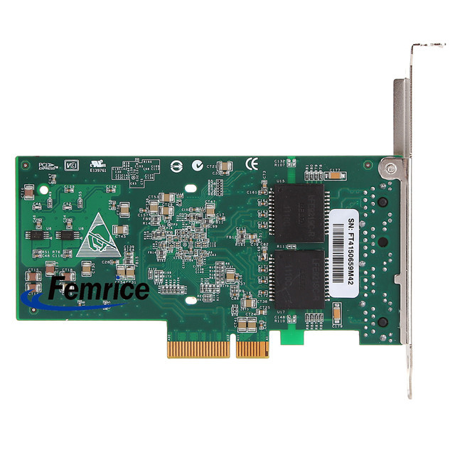 Femrice 10/100/1000Mbps Quad Port RJ45 Slots Ethernet Server Adapter Intel I350 Gigabit Controller Server Network Cards