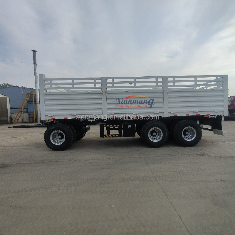 Sinotruck HOWO 6X4 371HP Fence Cargo Truck , 3 Axles Draw Bar Trailer For Sale