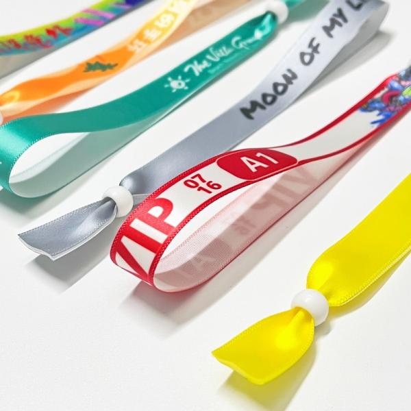 Customizable Logo Polyester Woven Cloth Wristbands Concert Promotion Events Gift