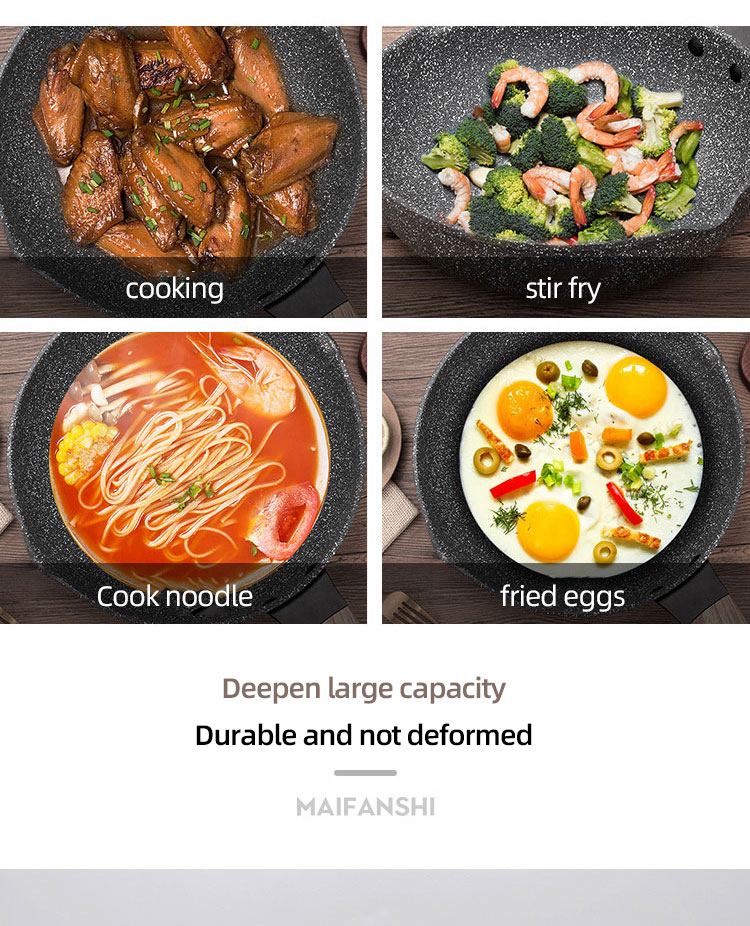 New Arrival Induction Omelet Pans Maifan Stone Coating Aluminum Frypan Non Stick Granite Frying Pan Skillet Pan
