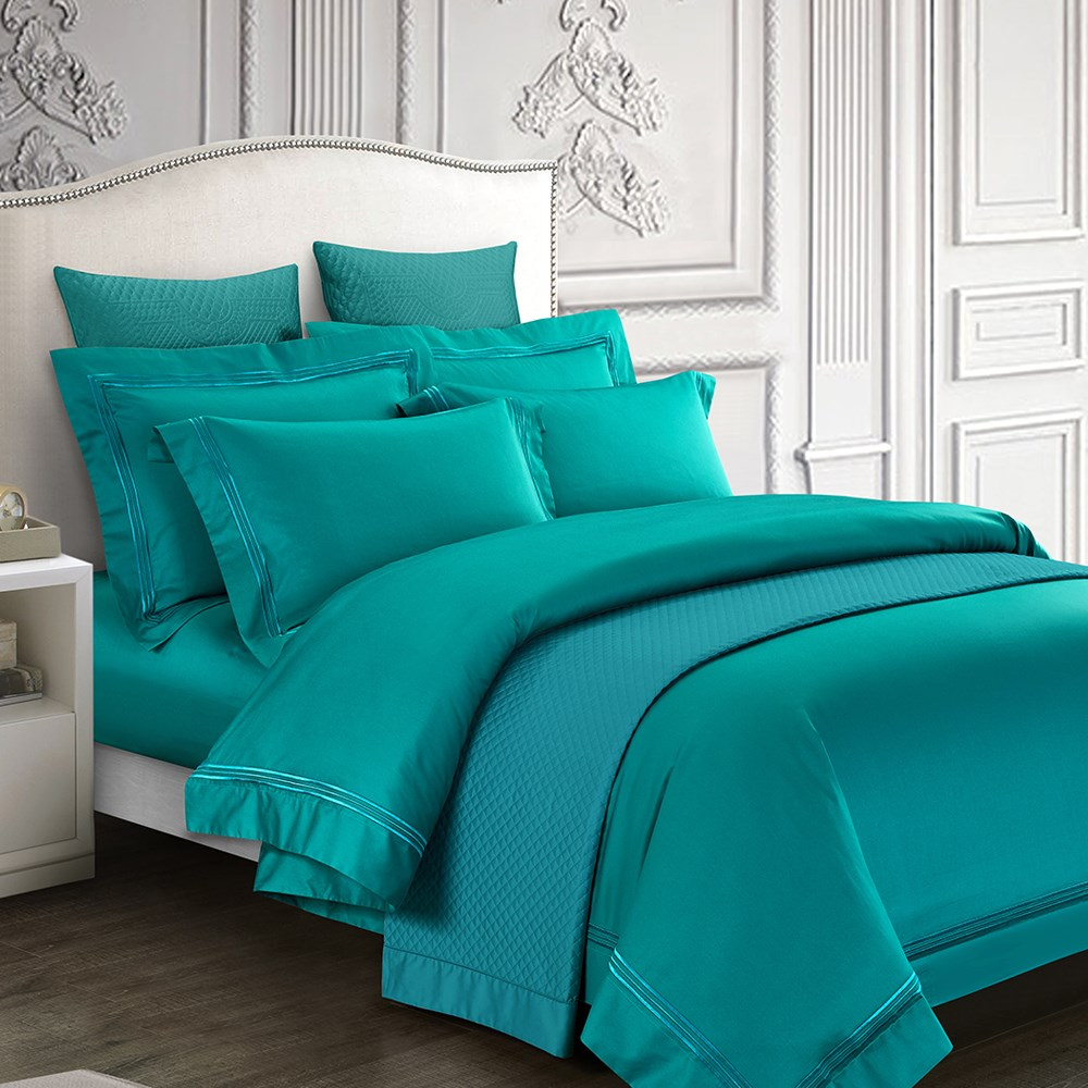 Poly Cotton Hotel Comfort Sheet Quilt Cover Pillowcase Set for 2.2m 7 feet Bed