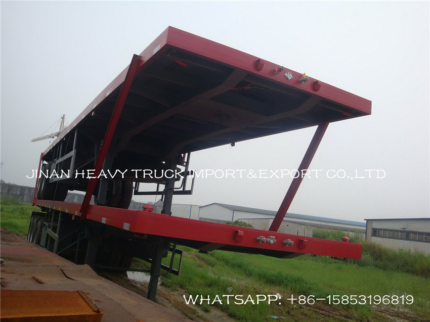 20 40 48 60Ft Flatbed Truck Trailers Extendable Container Chassis Semi Trailer 60 ton
