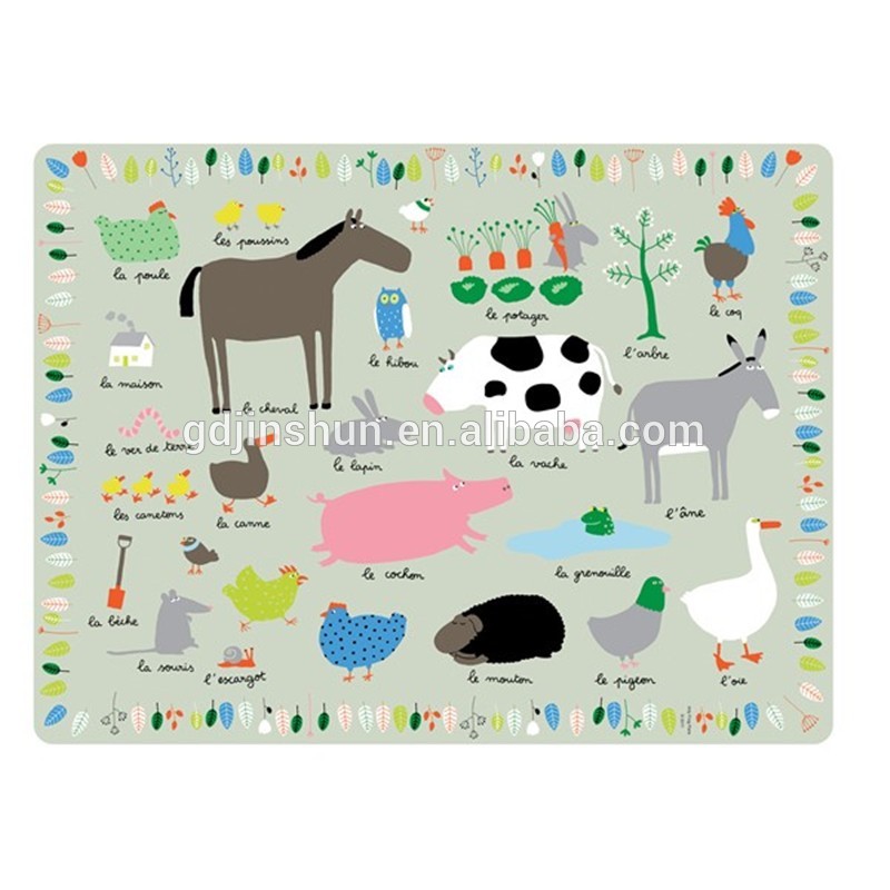 Interesting Letters Game Printed Plastic Placemat for Kids Usage