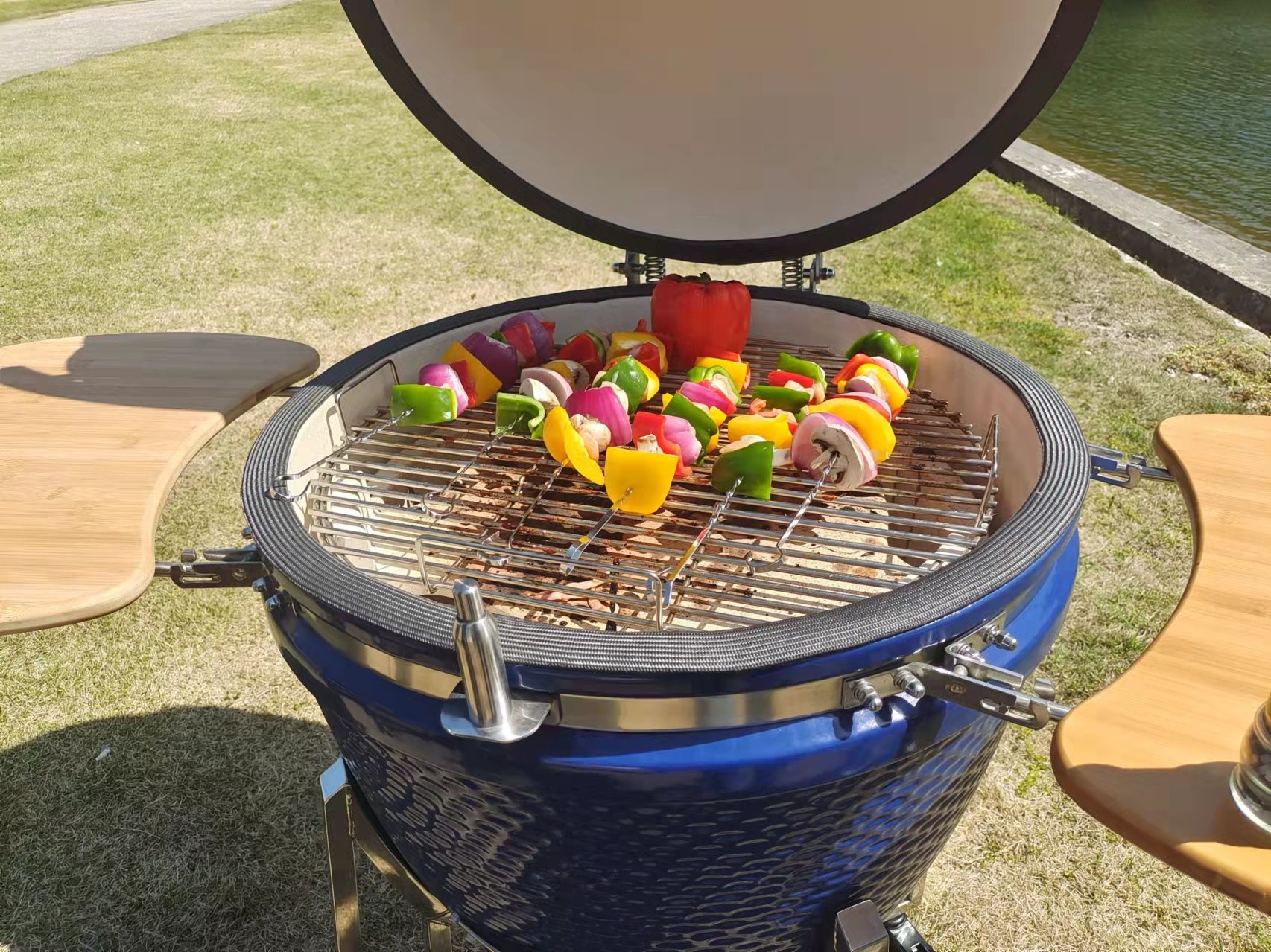 Wine Ceramics Charcoal Kamado Grill Smoker Stainless Steel Accessories