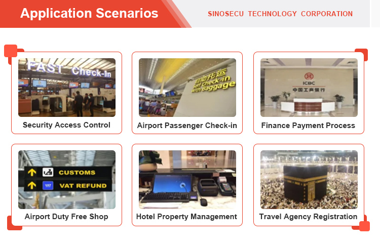 Sinosecu Smart Card Reader Passport Scanner Support for ISO/IEC 7816 Compliant Cards