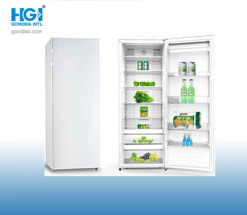 Electronic Control Defrost LED Single Door Display Fridge Upright