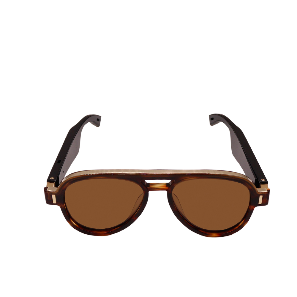 Smart Music Glasses Smart Sunglasses Wireless Bass Music Rechargeable Exercise Glasses Yellow Clip