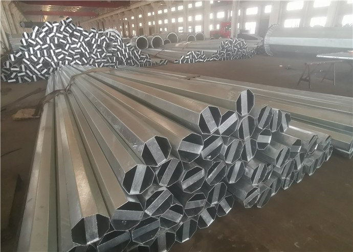 Iso 9001 Conical Tapered Galvanized Steel Pole With Climbing Rung Q345