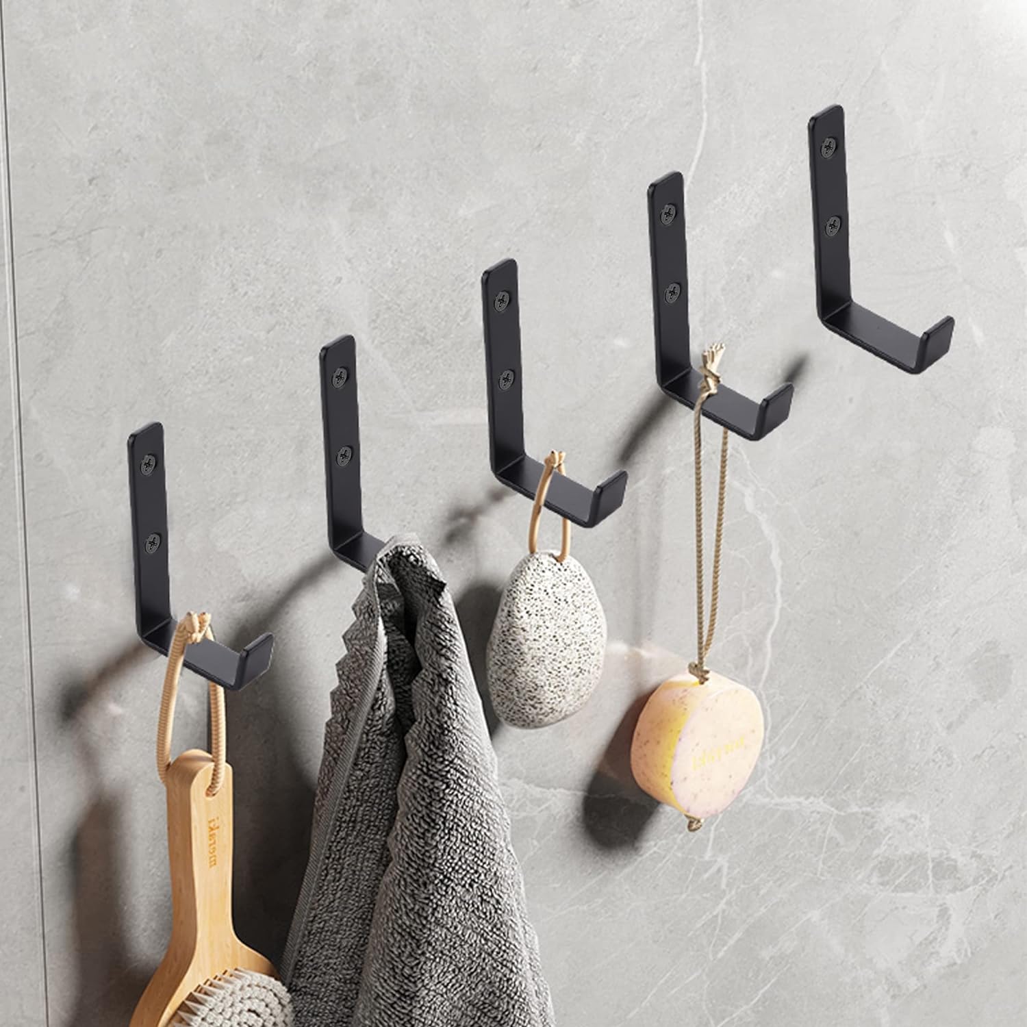 Rohs Certified Towel Hooks Heavy Duty Black Wall Hooks 0.51*0.51*3.7inch Dimensions