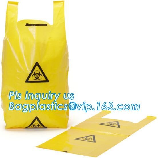 Clinical Waste Bags (Yellow), Heavy Duty Sacks , 17in x 25in (x25), Popular PE/PP biohazard eco bag,garbage bag,plastic