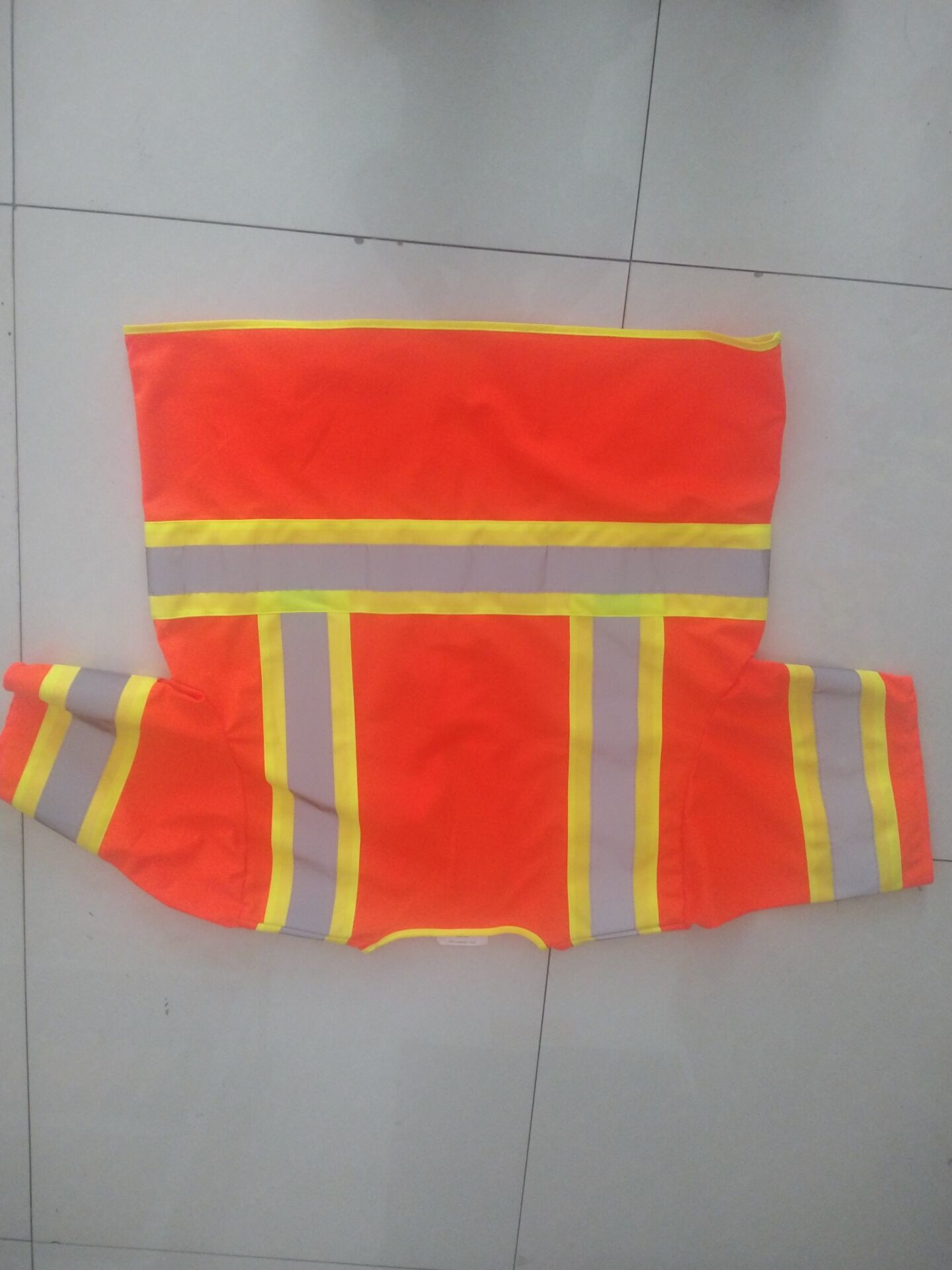 Zipper High Visibility Safety Vest Polyester Orange Safety Vest With Pockets