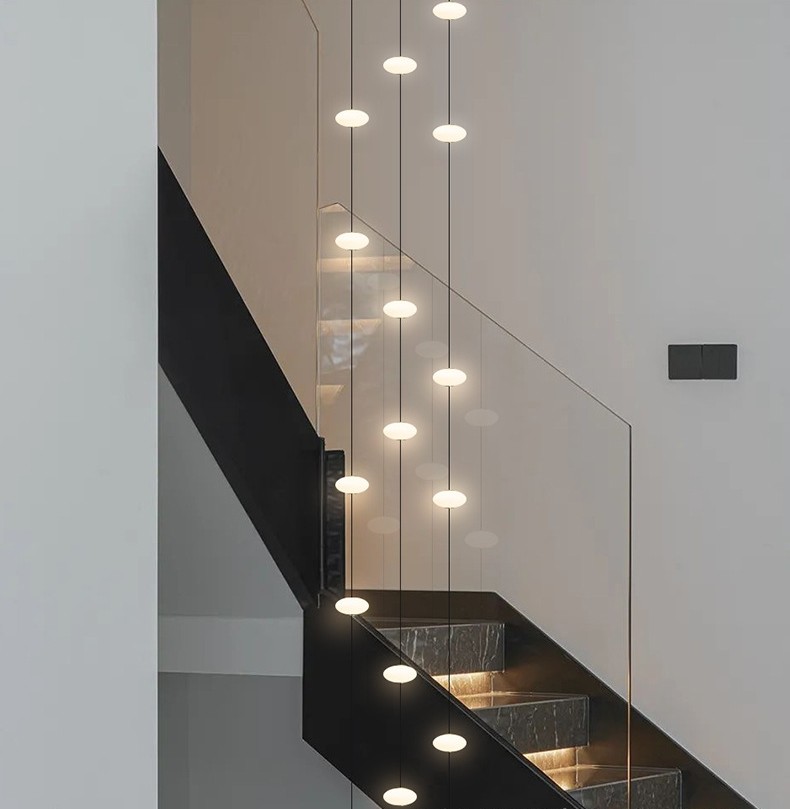 Led staircase chandelier modern living room chandelier hanging designer Villa duplex building lighting(WH-AP-553)