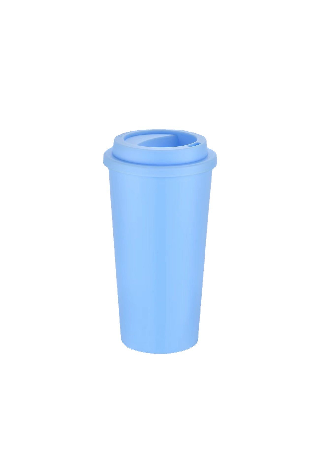 Double-layer Plastic 16oz Coffee Large Capacity Unisex Mug Macaron Color Drink Directly Cup
