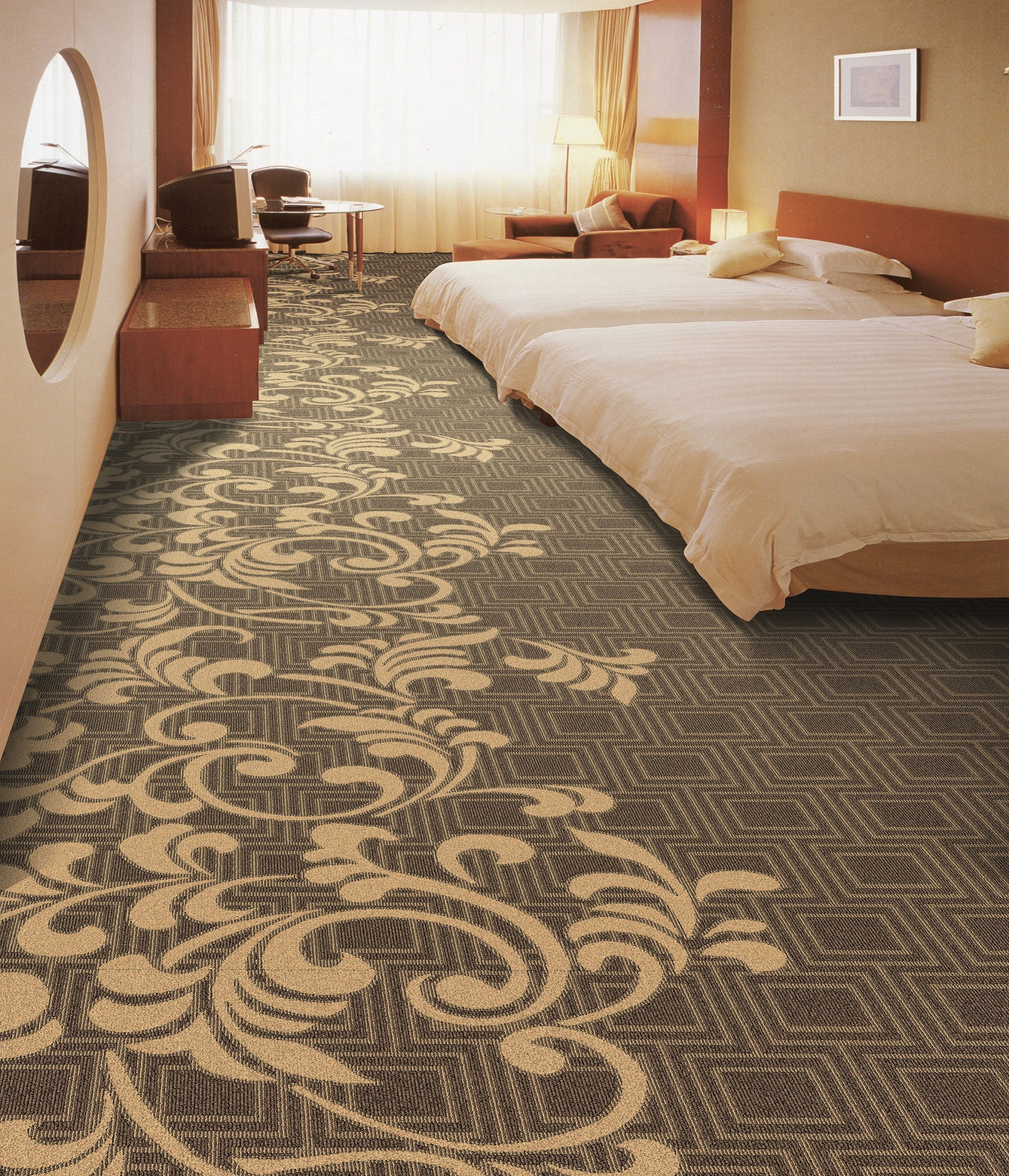 Wool blended carpet 30%wool 70%polyester Cut pile carpet pile height 8mm Width 4m