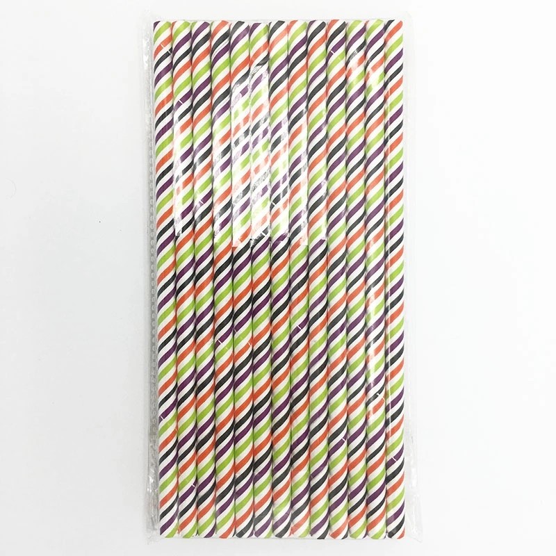 Cartoon Outside Safe Paper Drinking Straws For Juice
