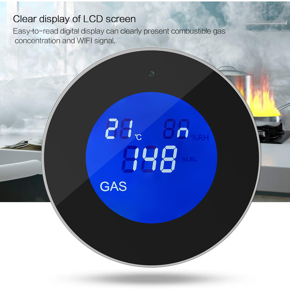 Glomarket Tuya Wifi Alarm System Lcd Digital Alarm Remote Control Leak Detector Gas Sensor Gas Leak Detector