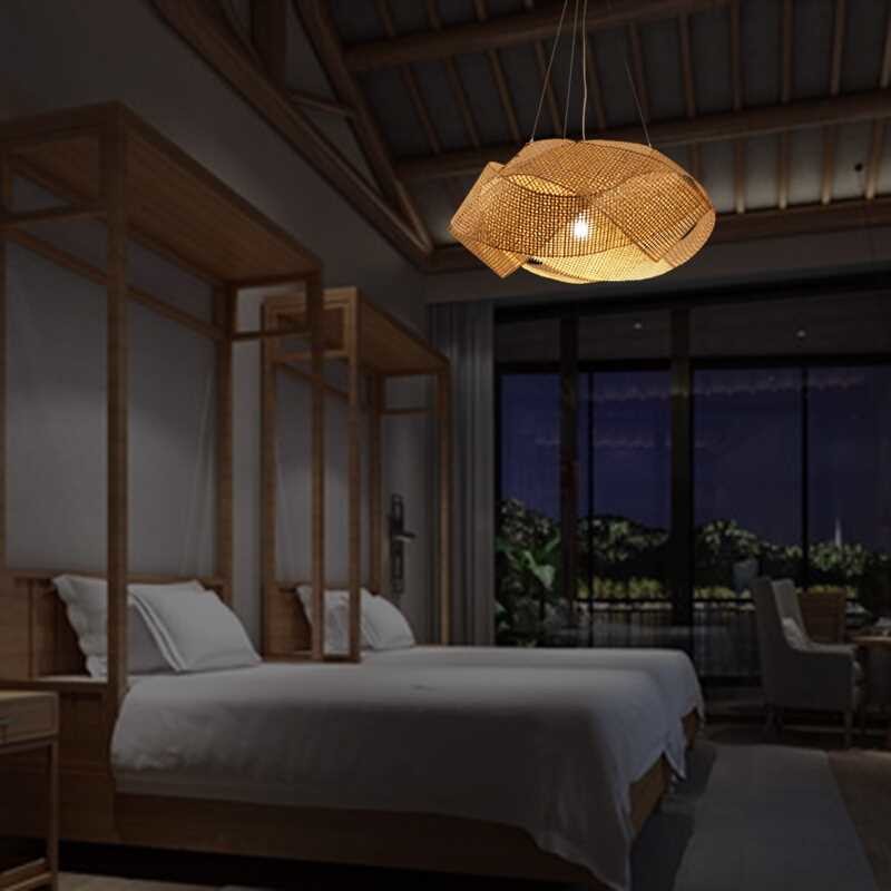 Rattan lantern pendant Lights For Indoor Kitchen Dining room Lighting Fixtures (WH-WP-02)