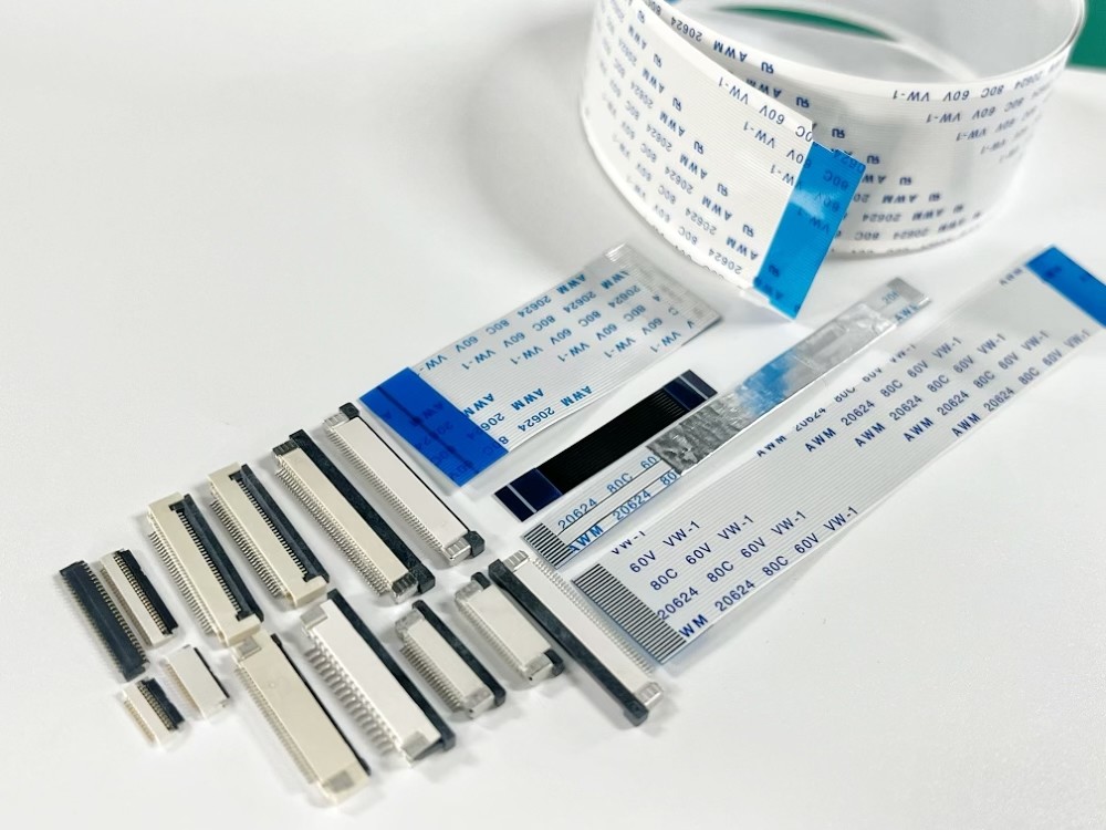4 - 60 Pin FPC Cable Connector 0.5 / 1.0mm Pitch SMT ZIF DIP Type Top Bottom PA9T Plastic