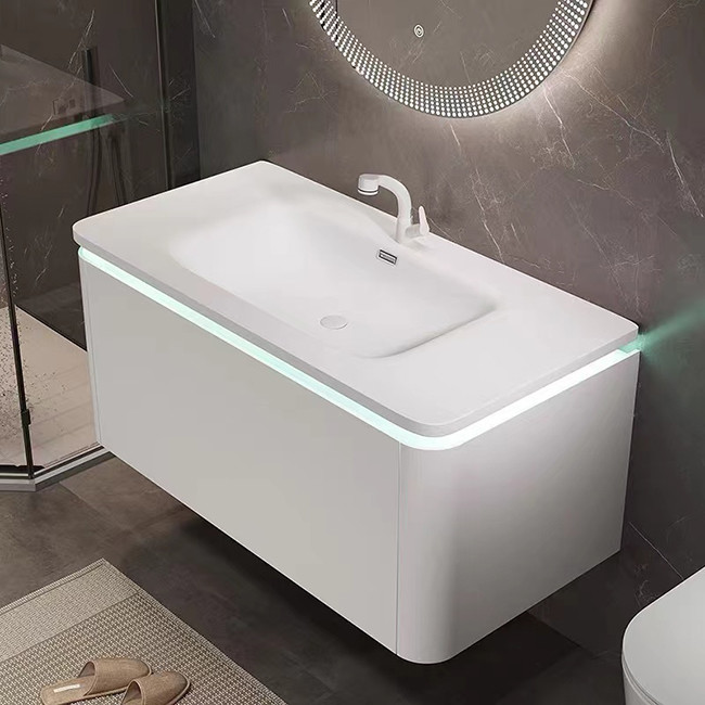 Luxury Hotel Modern Bathroom Vanity Mirror Cabinet Single Sink Wall Hanging Type