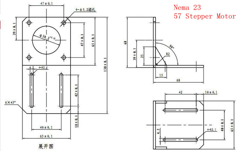 NEMA17 NEMA23 Stepper Motor Mounting Bracket Aluminum Fixed Seat Fastener