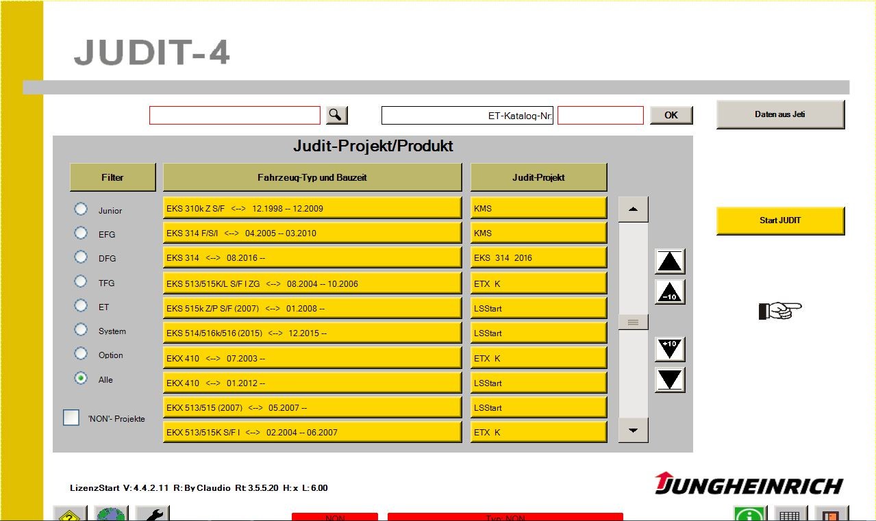 Judit 4.34 Forklift Diagnostic Tools Plus Repair Information Judit SH 4.34 Plus Judit ET 4.34 Parts Catalog