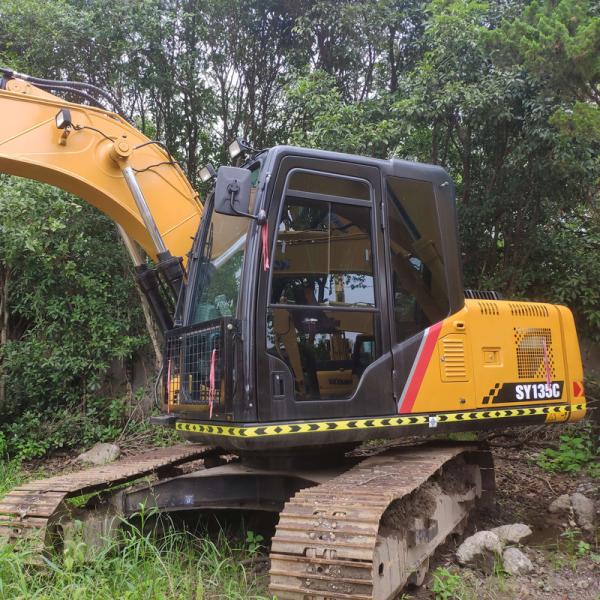 Used Yellow Sany Excavator 13ton 13500 KG ISUZU Engine 72.7 Power 1800 Working