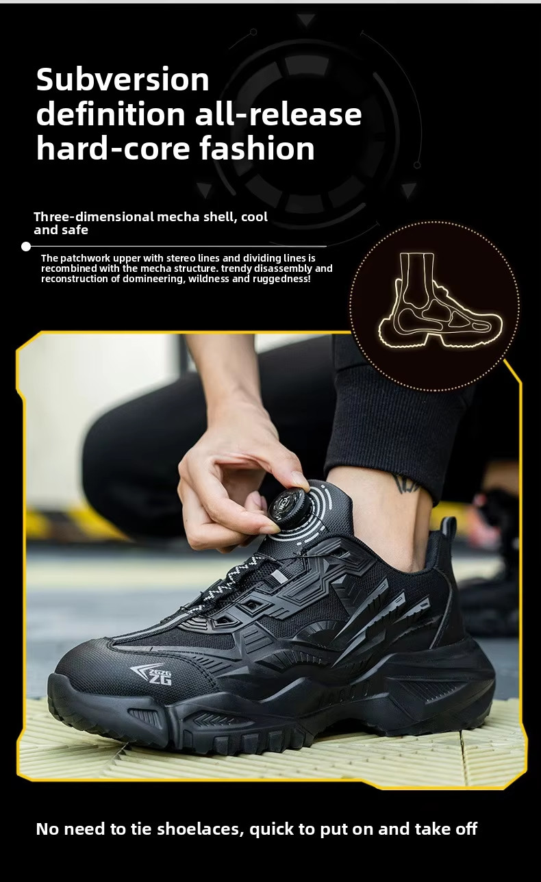 BOA Rotating Button Work Shoes Kevlar Midsole TPU Flying Knit For Enhanced Safety