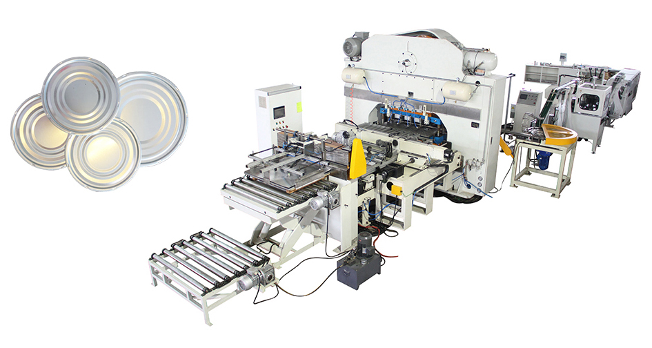 Tinplate Paint Can Lid Production Line Automatic 120T Pressure