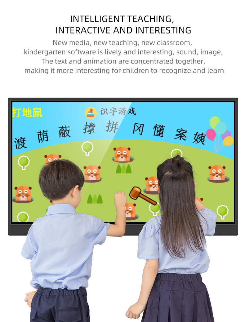Flat Panel 3840x2160P 75 Inch Touch Screen Interactive Whiteboard TV