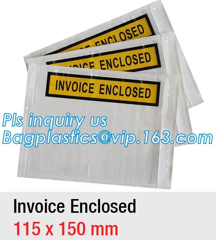 PP film 178*140mm invoice enclosed packing list envelopes, DHL Shipping pockets for waybill, A4 size plastic packing lis