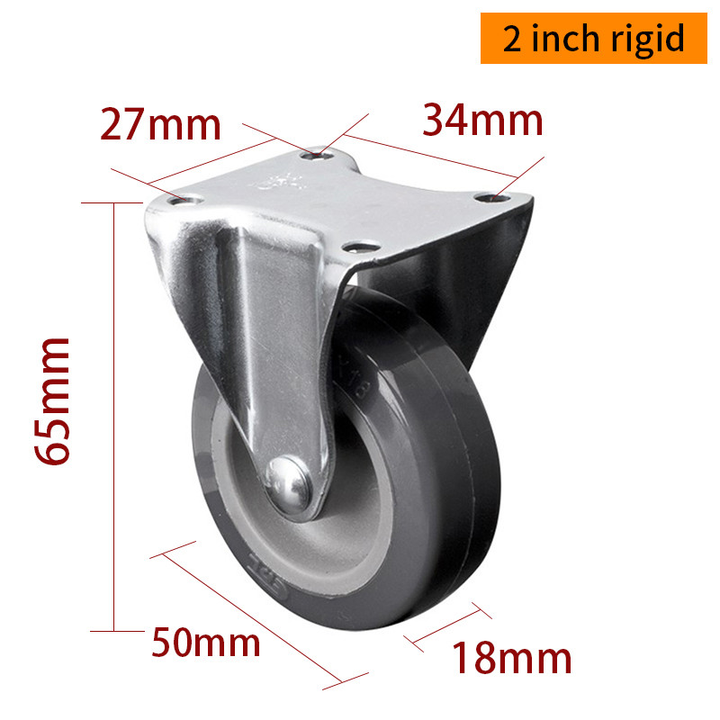 EDL Mini Duty Casters 2inch 30Kg Plate TPU by Rigid, Swivel and Brake type