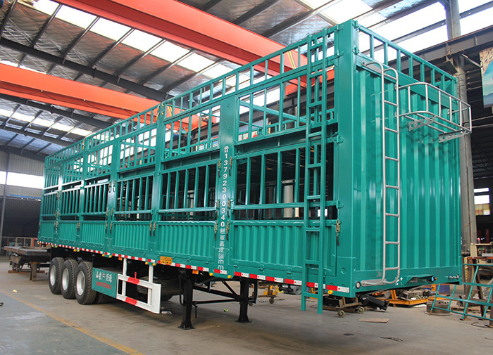 Triangle / Double Star / Double Money 3 Axle Fence Truck Trailers for Livestock Transport
