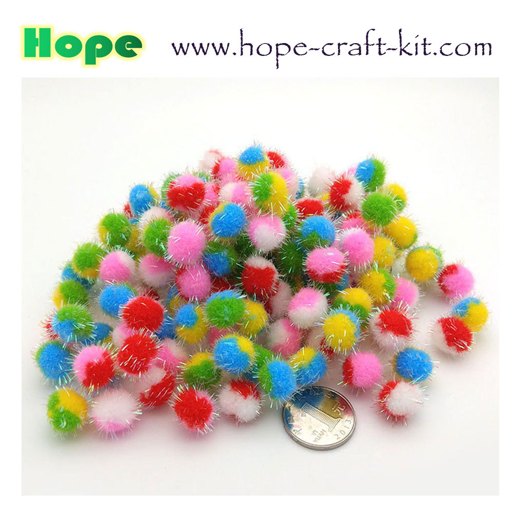 10mm ~40mm assorted color & sizes round shape soft Pom pom ball for children hand-crafted material