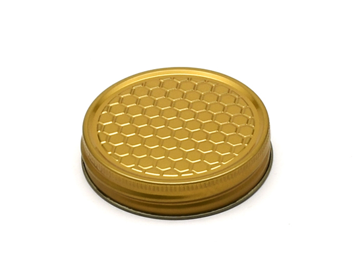 Glass Jam Bottle Hexagon Glass Honey Jars With Twist Off Golden Lid