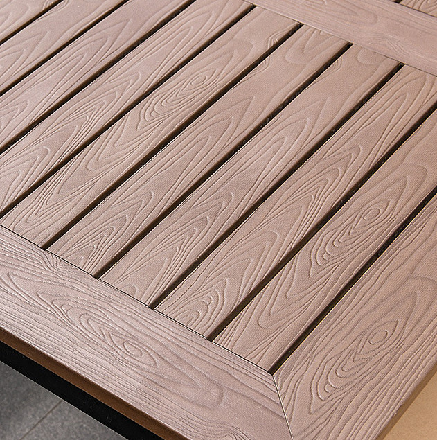 Outdoor Table And Chair Villa Courtyard Garden Leisure Terrace Plastic Wood Table Combination Of Outdoor Rattan Table