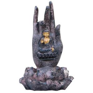 China Small Polyesin Lord Buddha Statue Water Fountain , Buddha Seated On Lotus on sale
