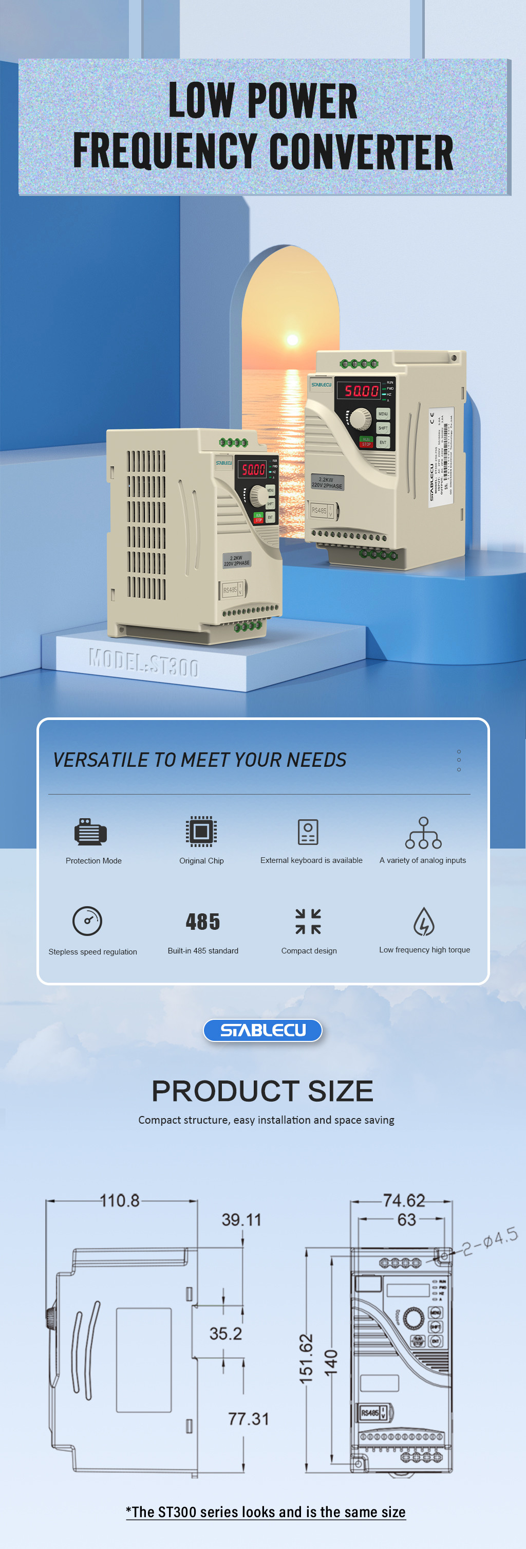 1 Phase To 3 Phase 220Volt Frequency Inverter For AC Motor